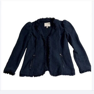 REBECCA TAYLOR FRAYED KNIT TWEED LOOK JACKET size 0